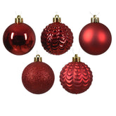 Decoris Shatterproof Bauble Tube of 80 Pieces 8cm - Christmas Red